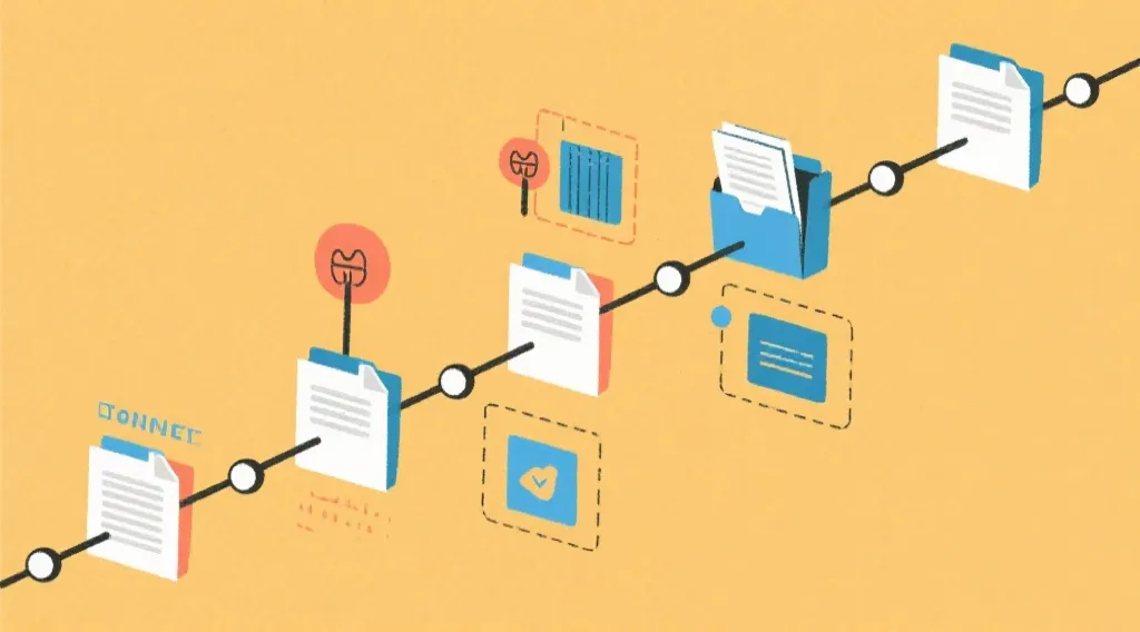 时间轴上的数据归档图